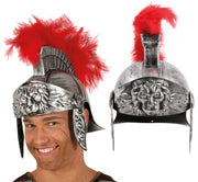 HELMET ROMAN SILVER WITH FEATHER