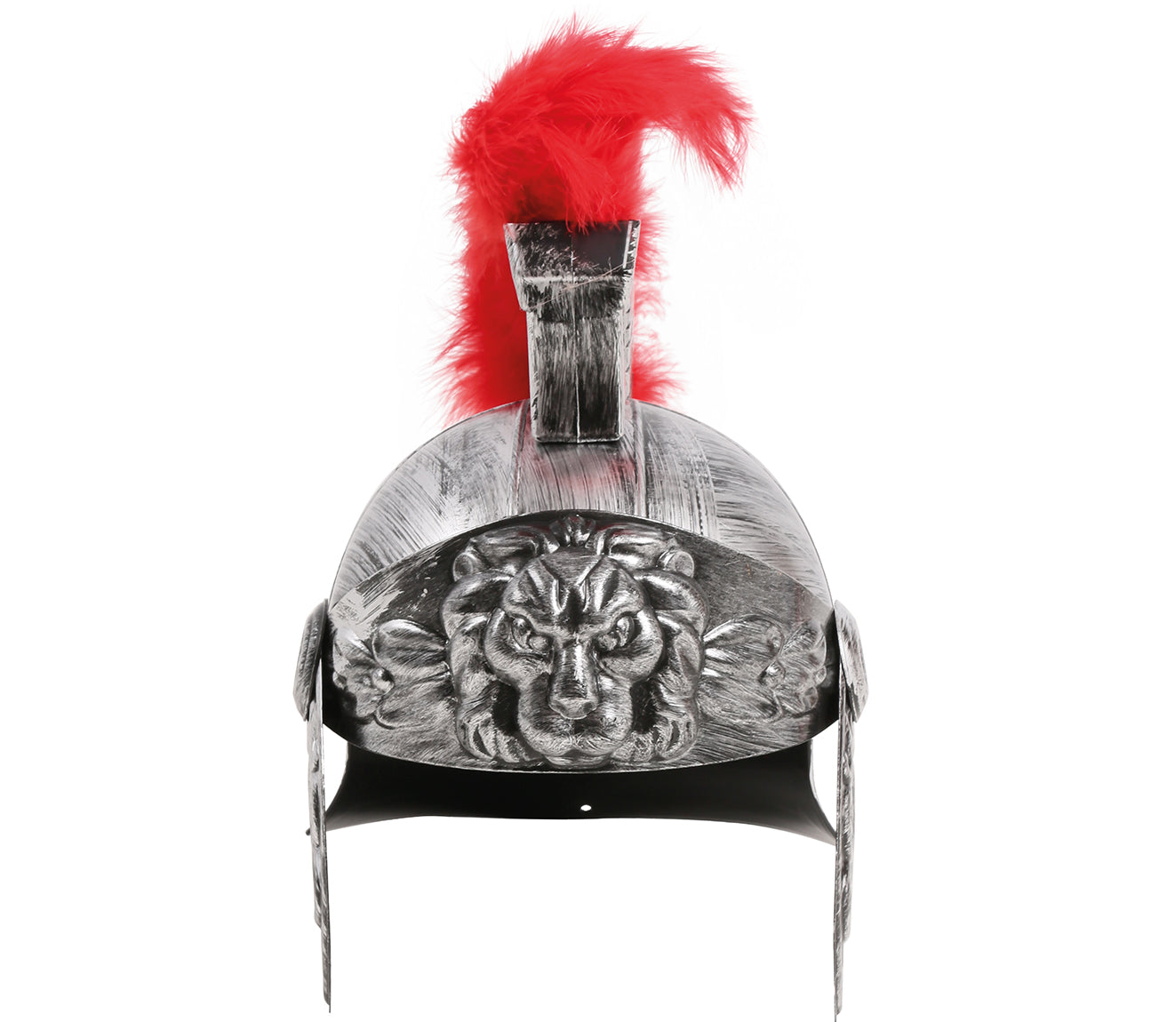 HELMET ROMAN SILVER WITH FEATHER
