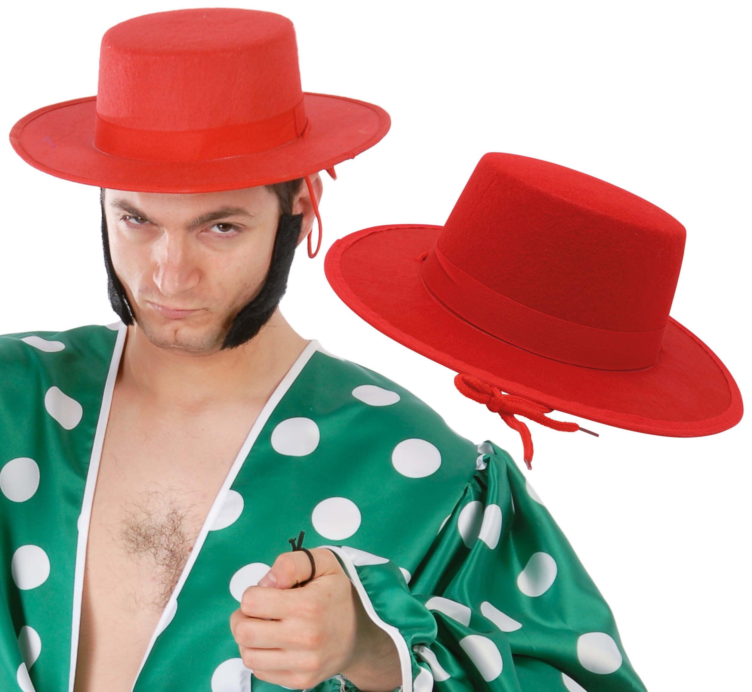 RED FELT FLAMENCO HAT