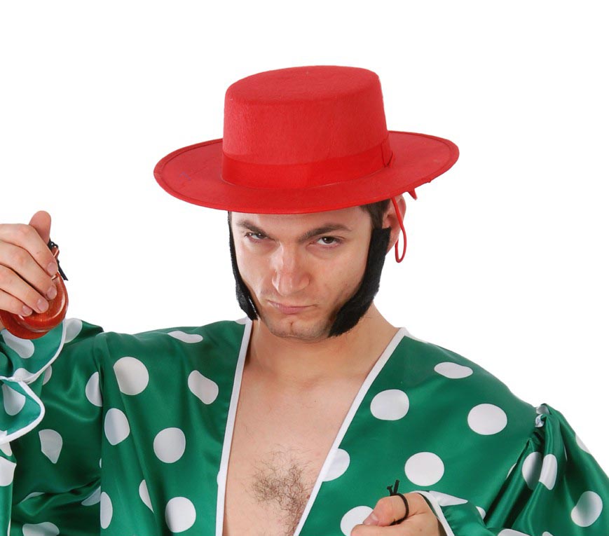 RED FELT FLAMENCO HAT