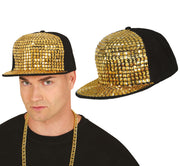 RAPPER CAP WITH GOLDEN STUDS, ADULTS