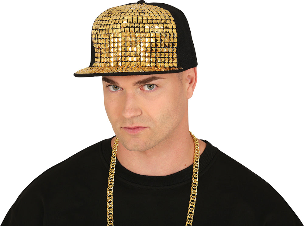 RAPPER CAP WITH GOLDEN STUDS, ADULTS