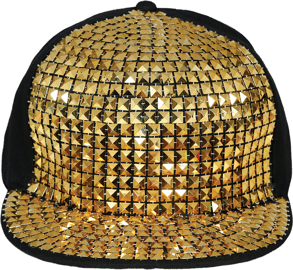 RAPPER CAP WITH GOLDEN STUDS, ADULTS