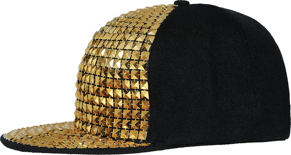 RAPPER CAP WITH GOLDEN STUDS, ADULTS