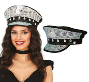 POLICE CAP WITH DIAMONDS, ADULTS
