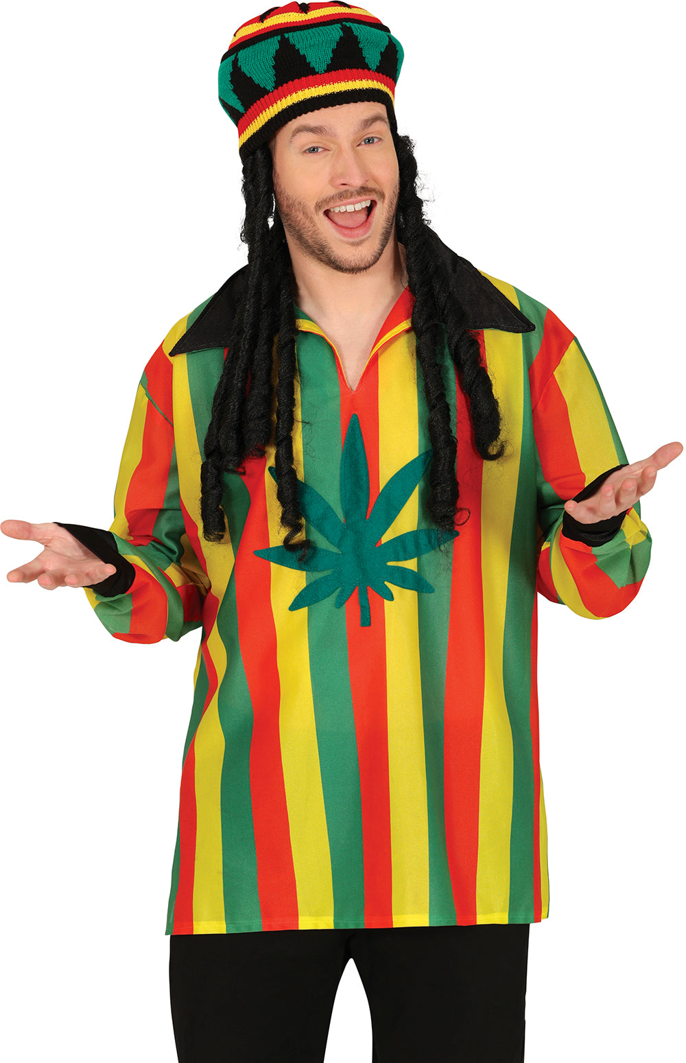 RASTA CAP WITH HAIR, ADULT