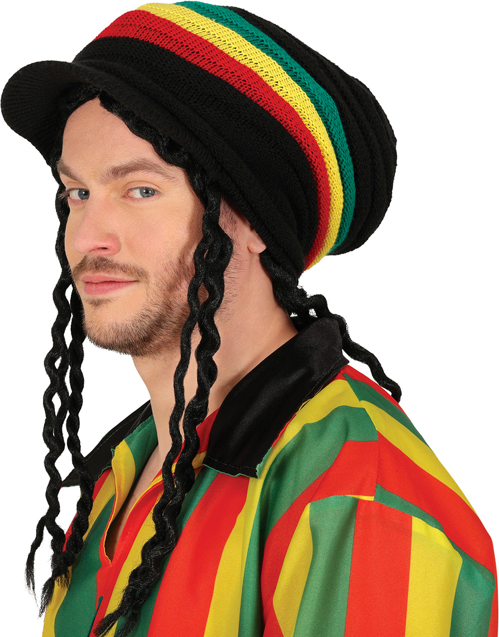 RASTA CAP WITH VISOR, ADULT