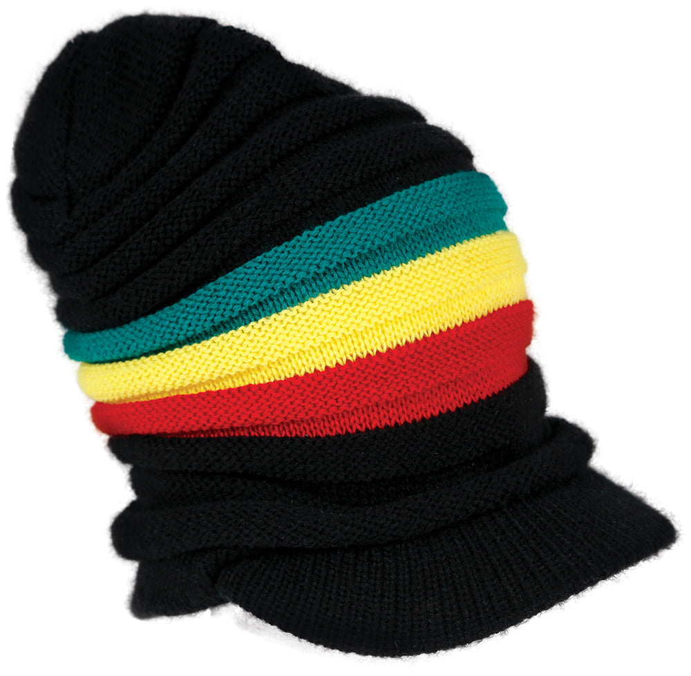 RASTA CAP WITH VISOR, ADULT