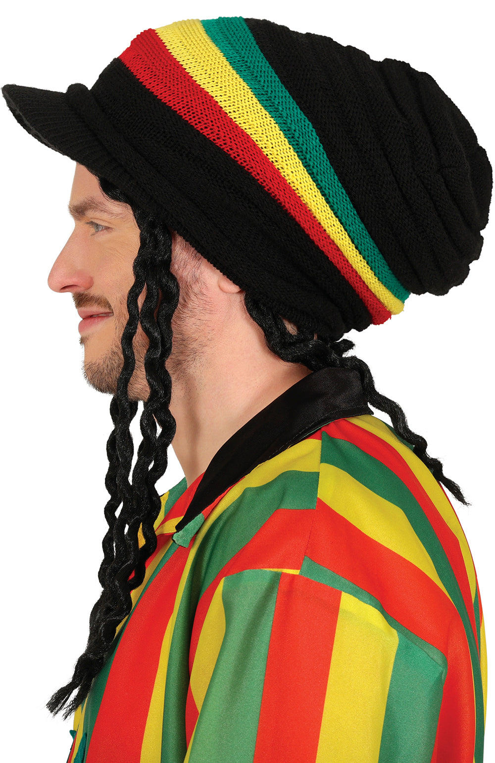 RASTA CAP WITH VISOR, ADULT