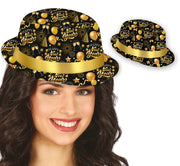 GANGSTER HAT HAPPY NEW YEAR BLACK AND GOLD