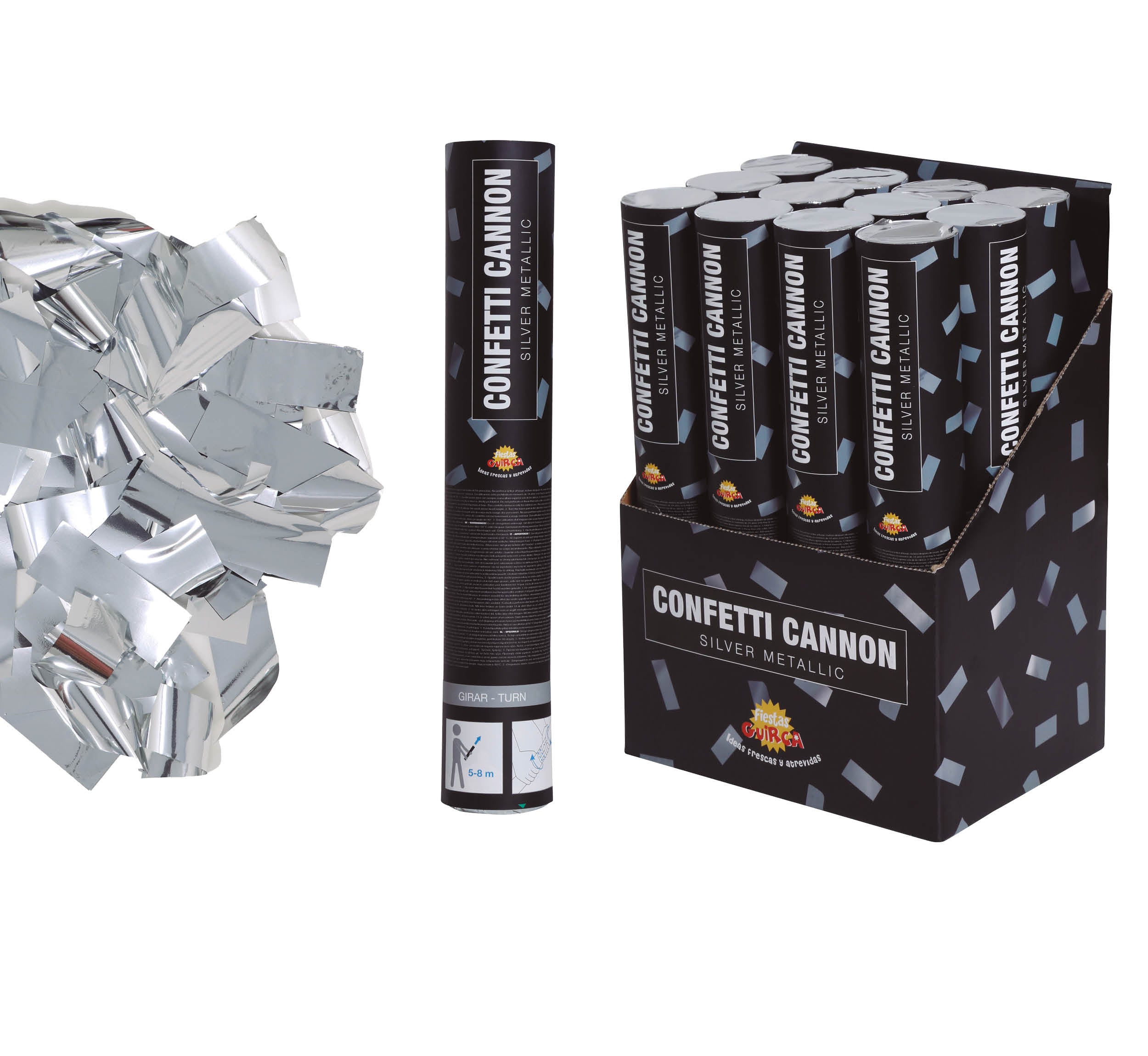 CONFETTI CANNON, METALLIC, 30 CM – Fancy Dress Town