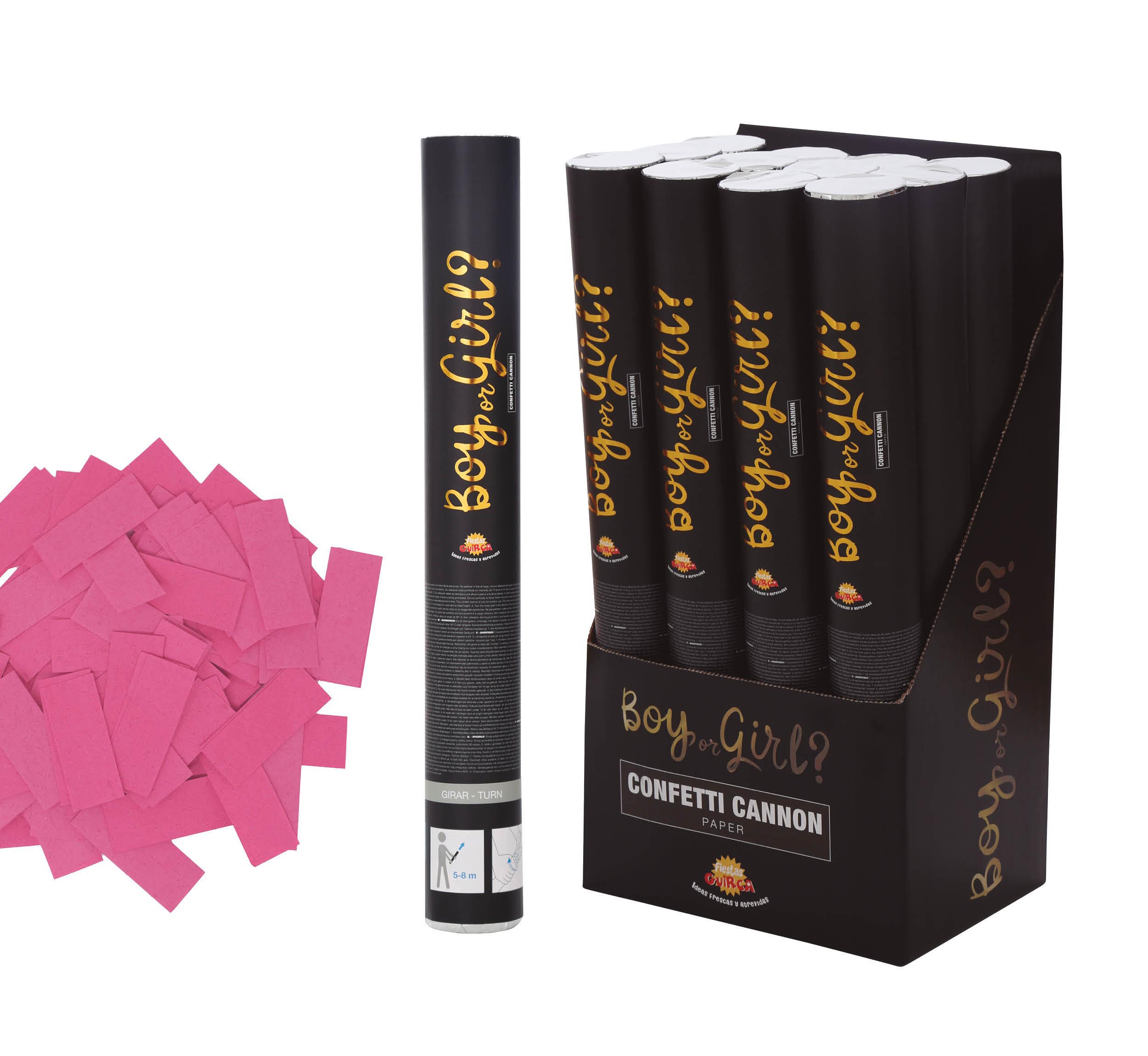 PINK CANNON CONFETTI IT'S A BOY OR GIRL 40 CM