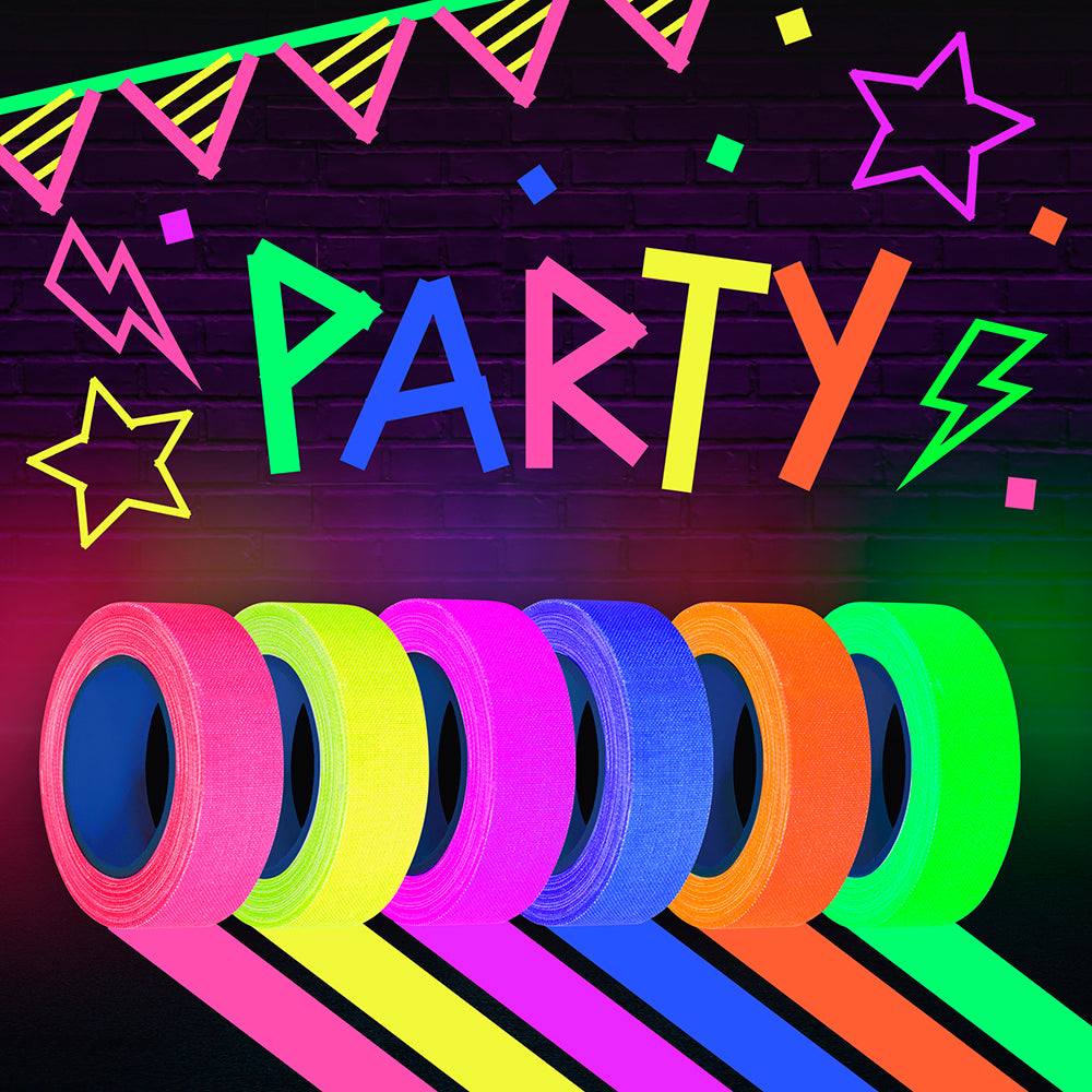 6 ROLLS OF COLORFUL NEON TAPE 5 M