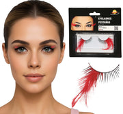 RED FEATHER EYELASHES