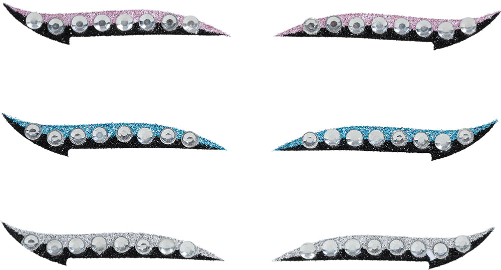 6 ADHESIVE CRYSTAL EYELINER STICKERS