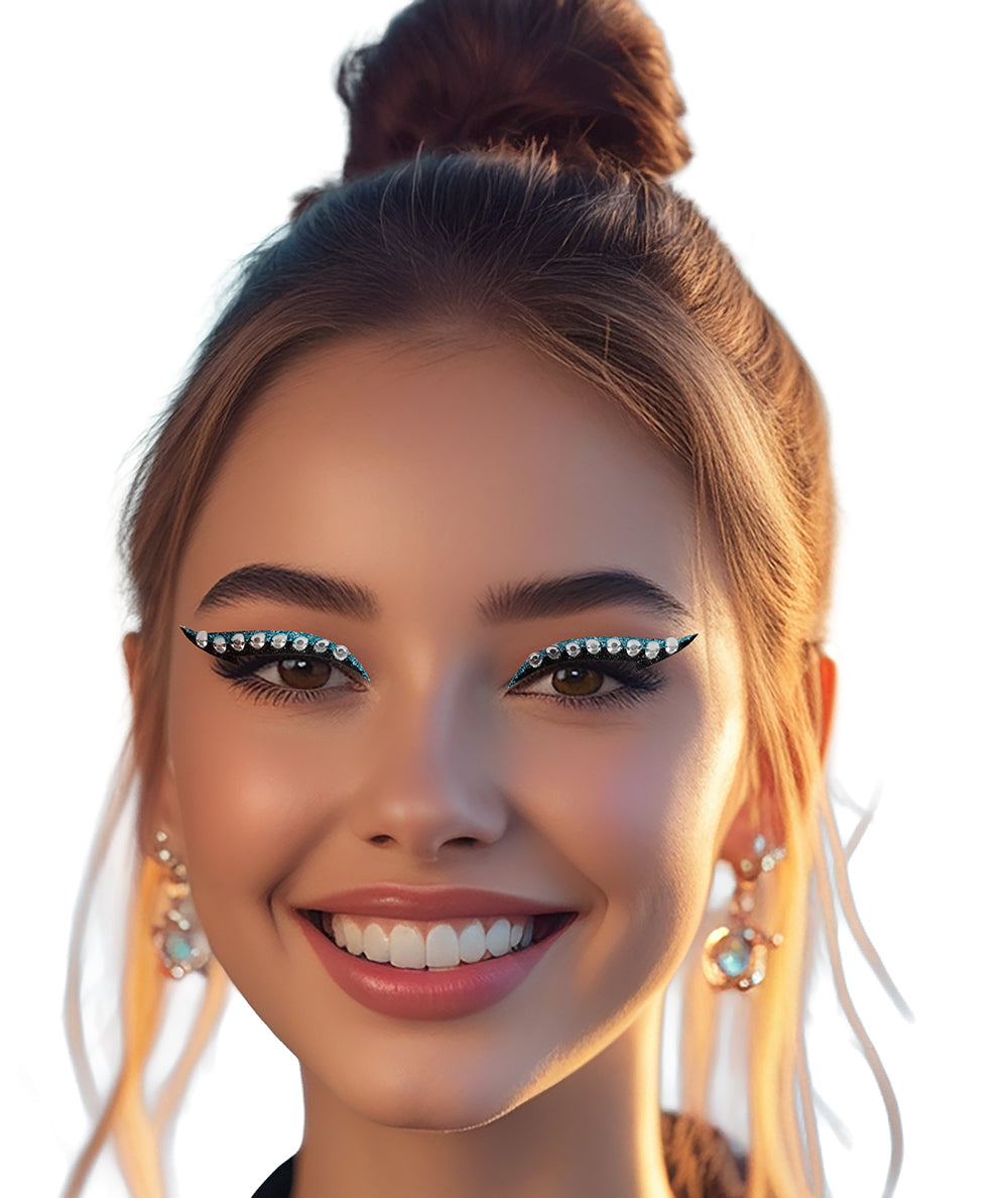 6 ADHESIVE CRYSTAL EYELINER STICKERS