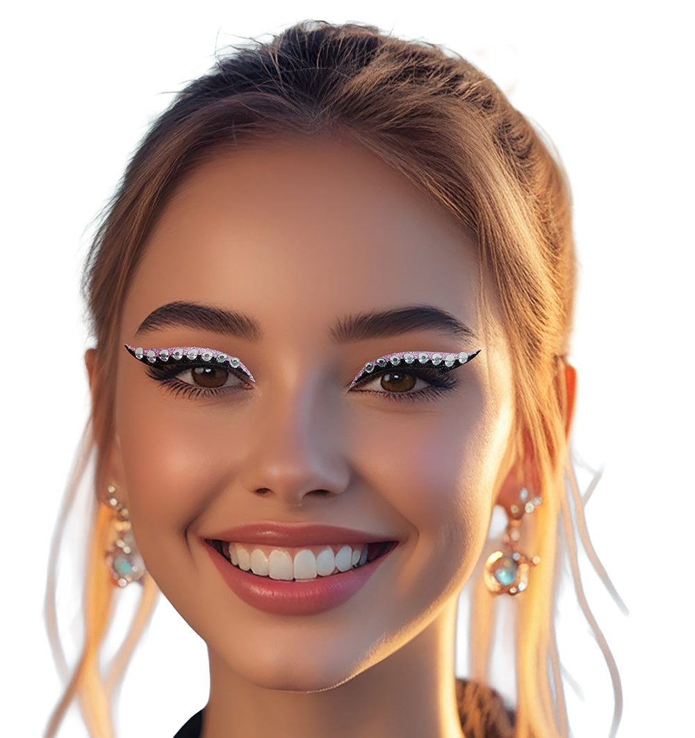 6 ADHESIVE CRYSTAL EYELINER STICKERS
