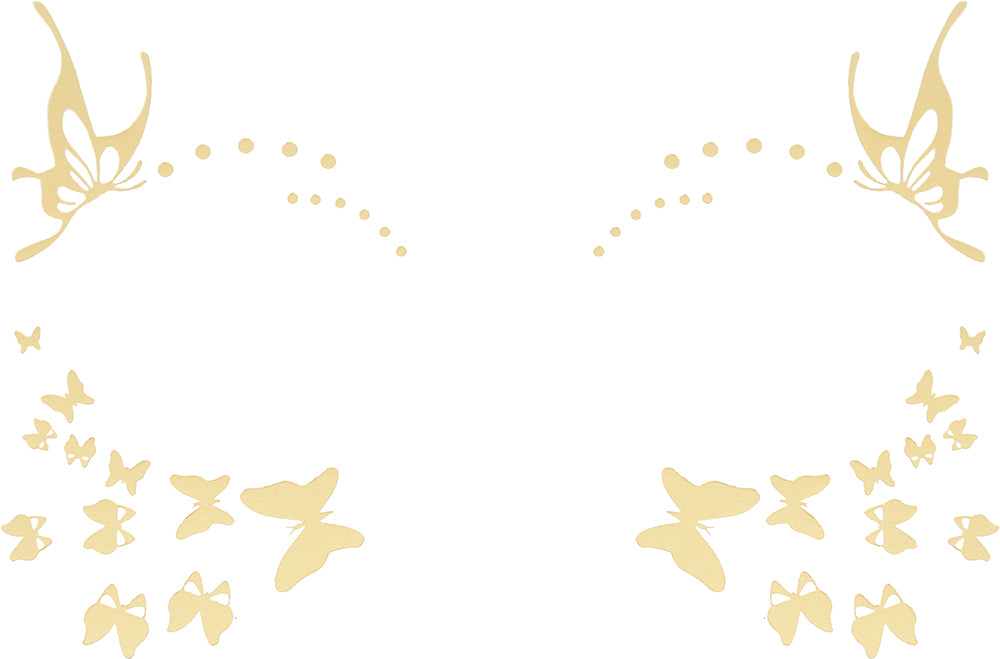 TATTOOS EYES BUTTERFLIES GOLD