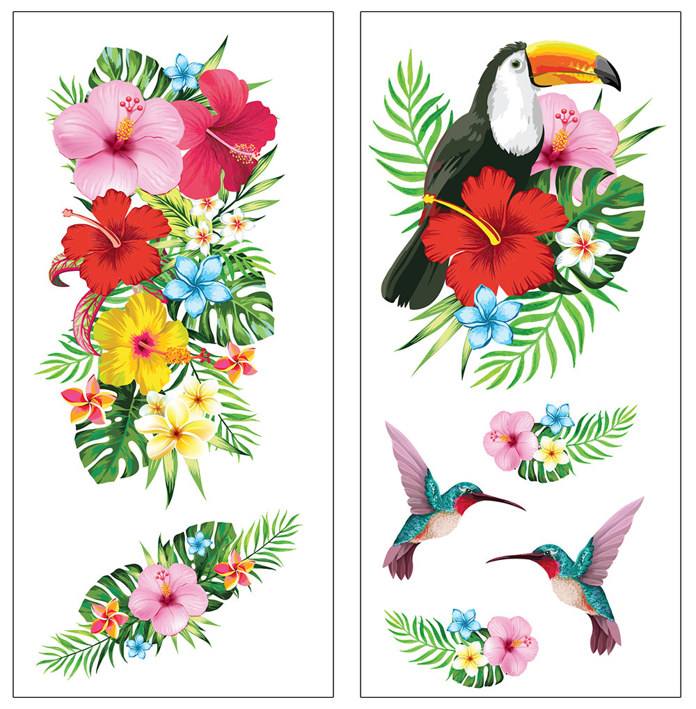 TROPICAL HAWAII TATTOOS, 14X30 CM