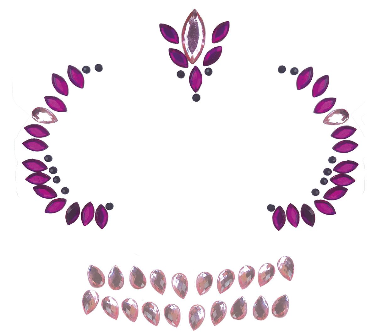LILAC SKULL FACE GEMS ADHESIVE, 13X15 CM