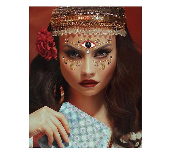 STICKER FACE JEWELS MEDIUM, 13X15 CM