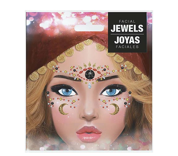 STICKER FACE JEWELS MEDIUM, 13X15 CM