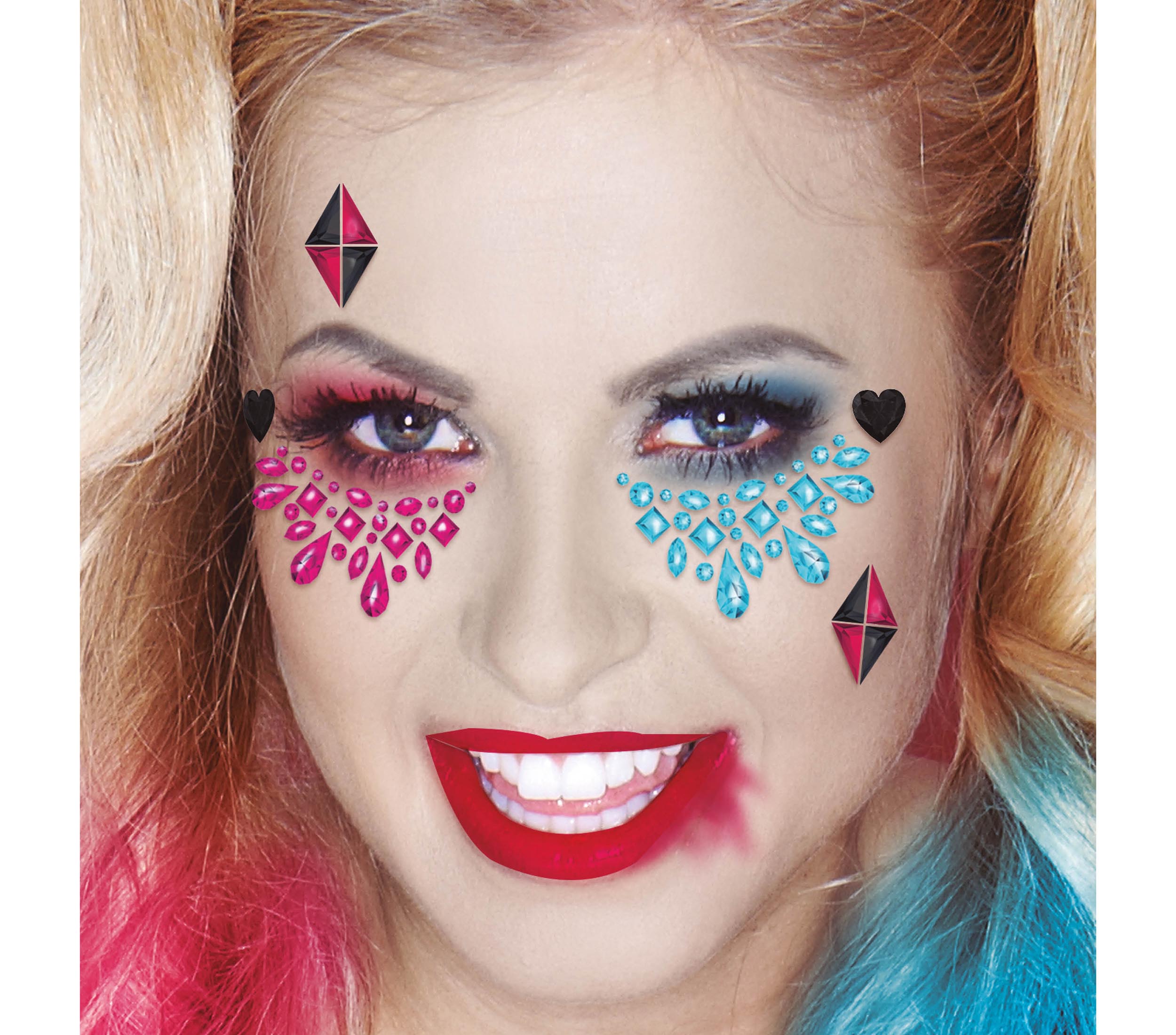 STICKER FACE JEWELS DANGEROUS, 13X15 CM