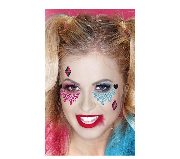 STICKER FACE JEWELS DANGEROUS, 13X15 CM