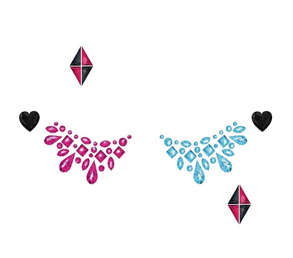 STICKER FACE JEWELS DANGEROUS, 13X15 CM