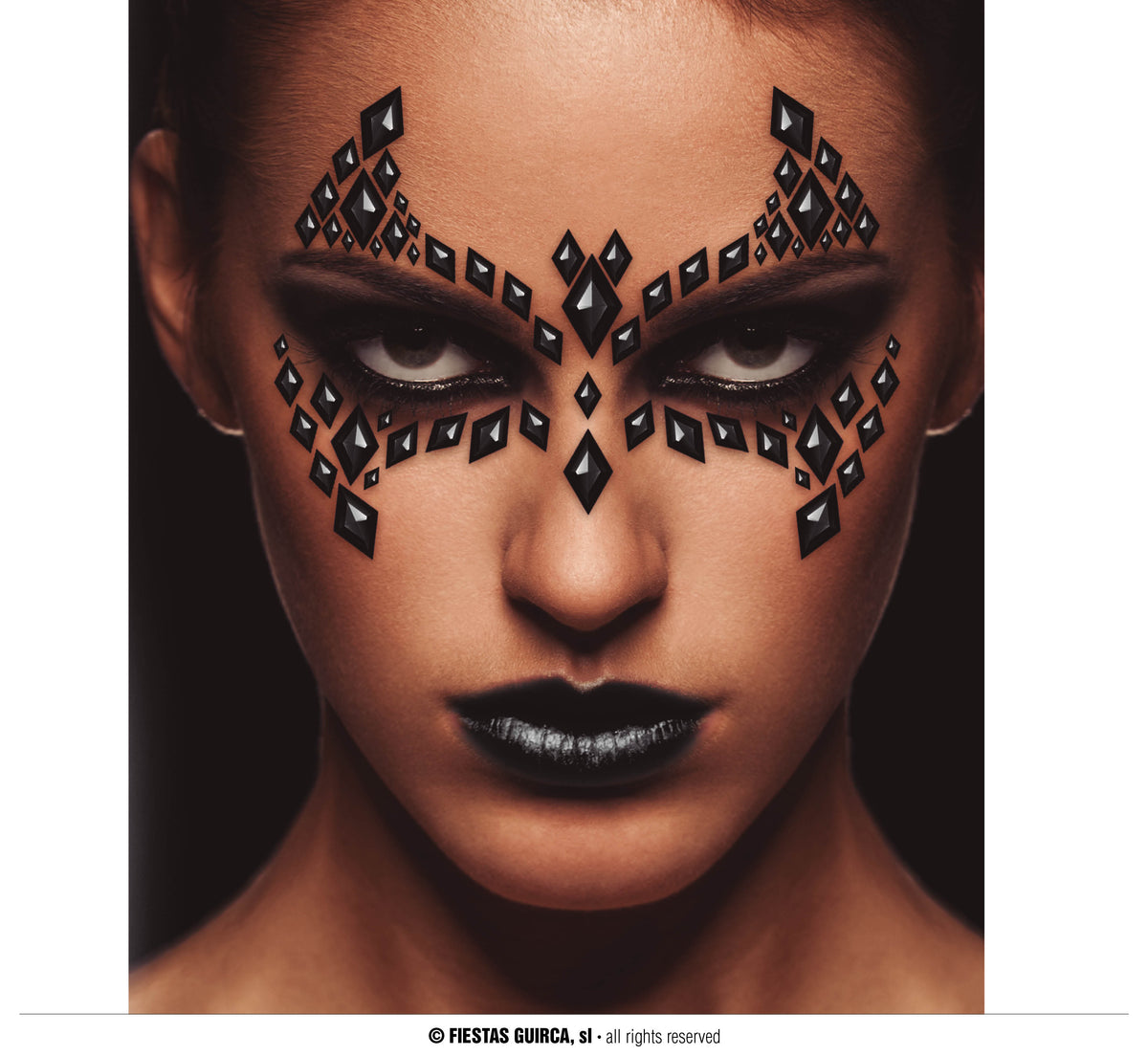 STICKER FACE JEWELS BAT, 13X15 CM