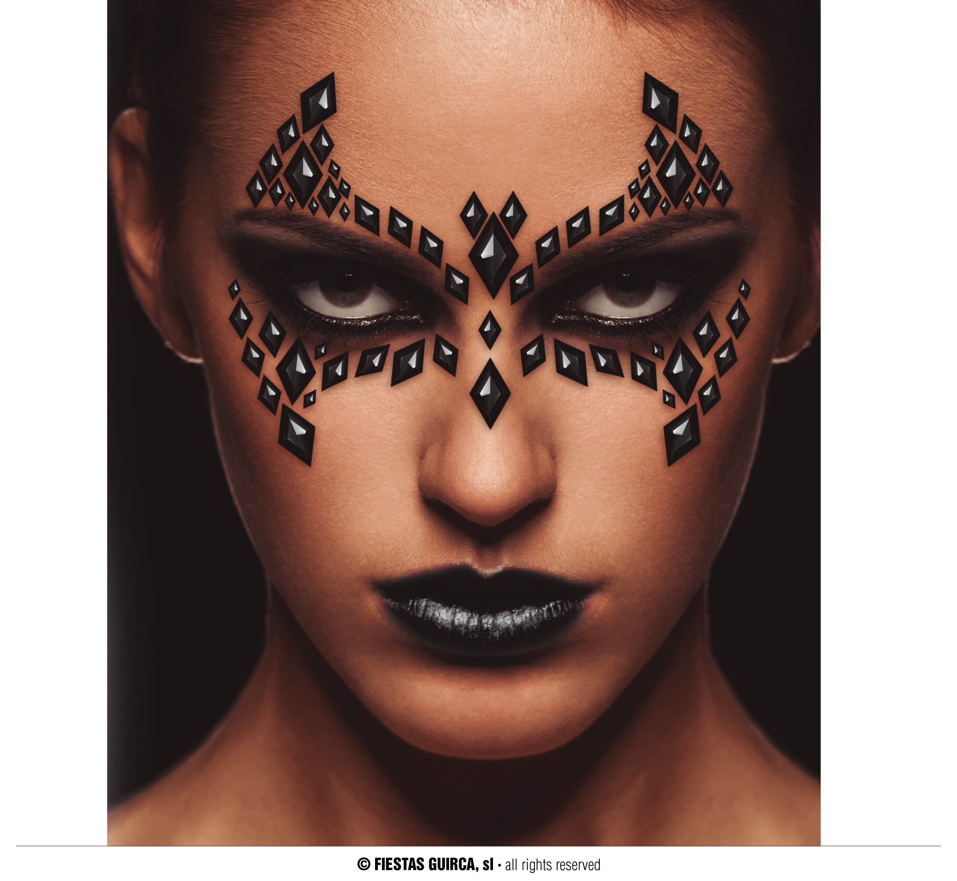STICKER FACE JEWELS BAT, 13X15 CM
