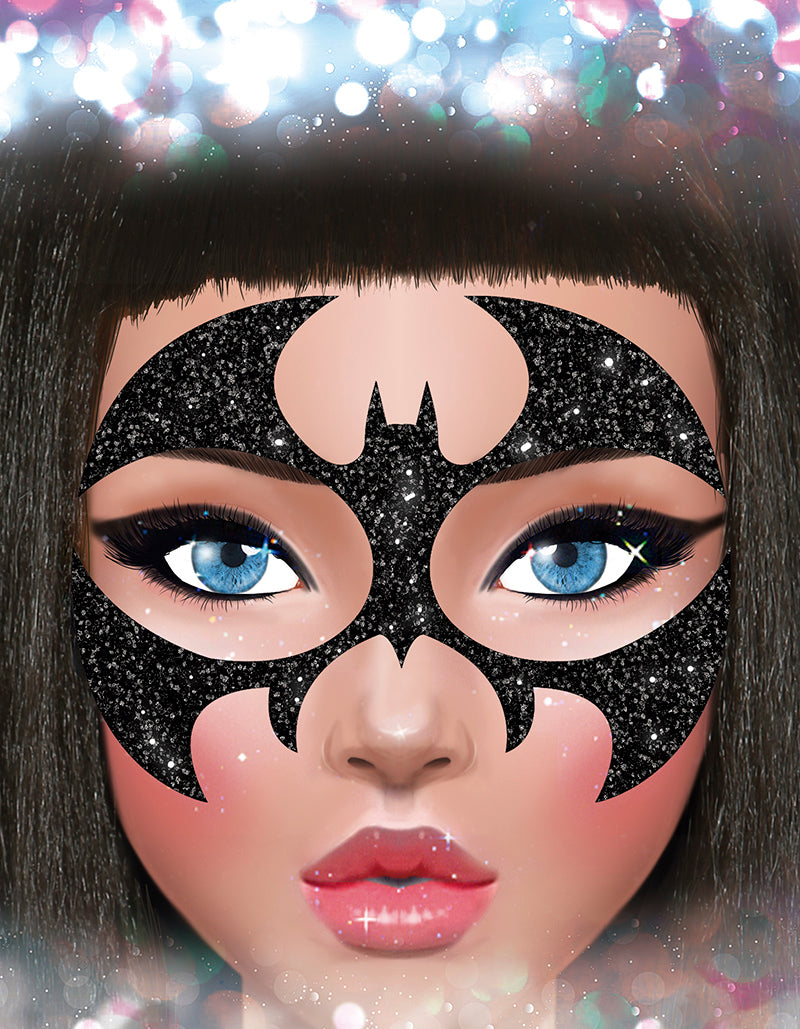 BAT FACE GLITTER, 13x15 CM