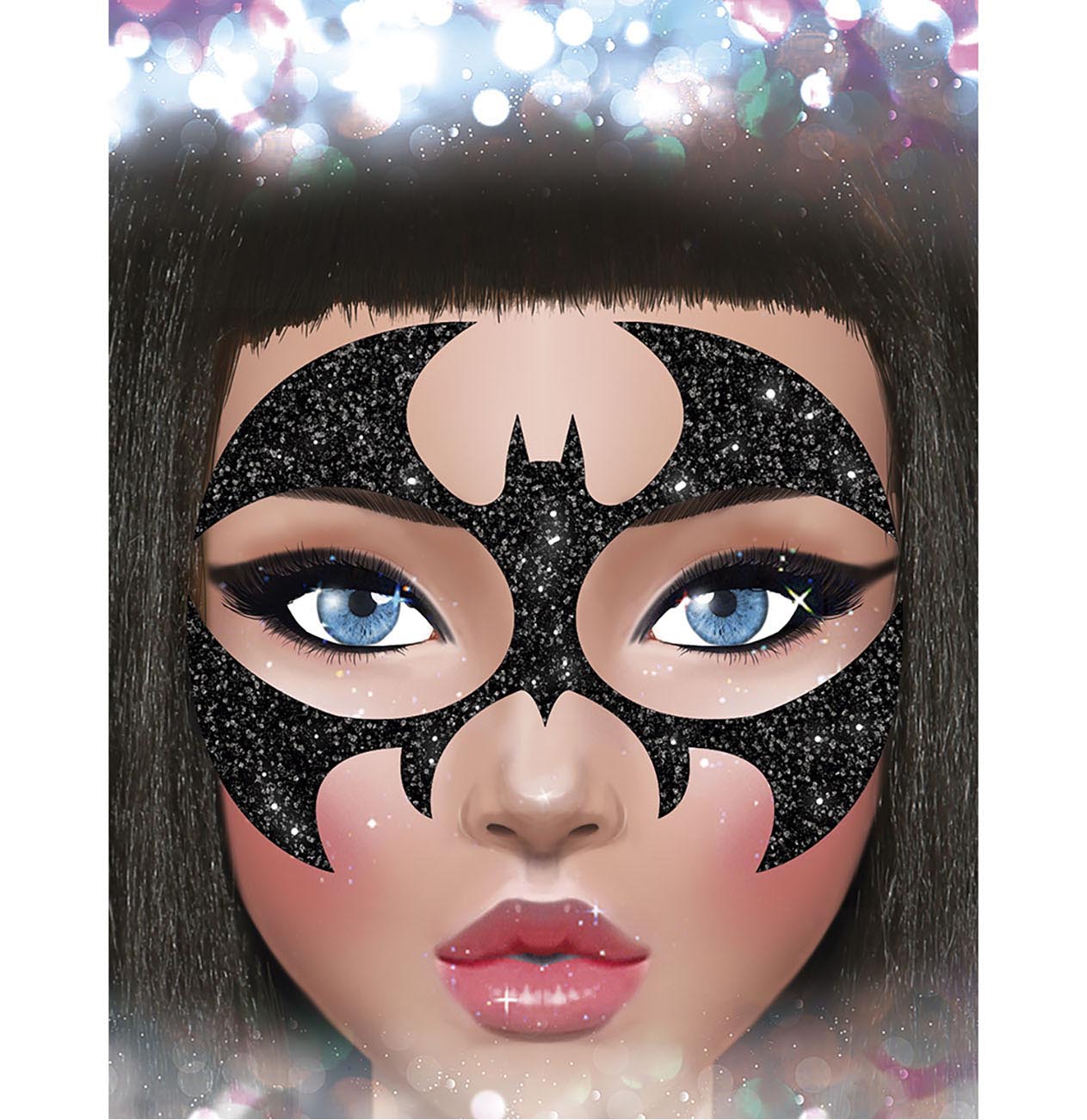 BAT FACE GLITTER, 13x15 CM
