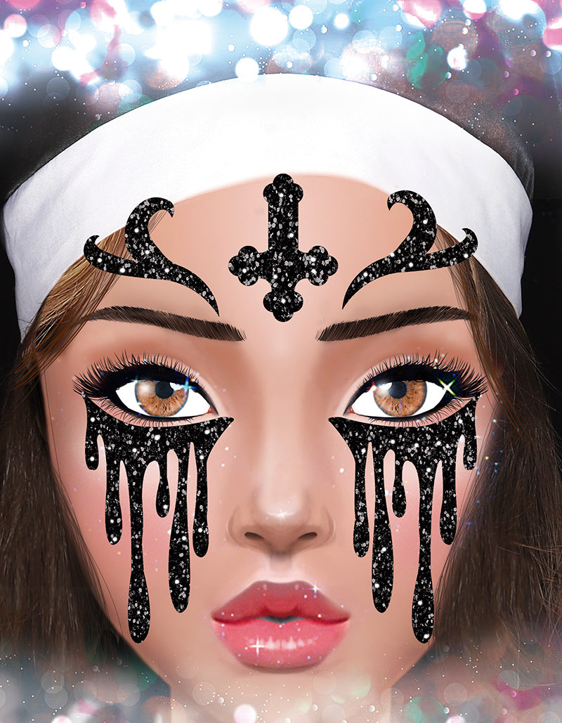 NUN FACE GLITTER, 13x15 CM