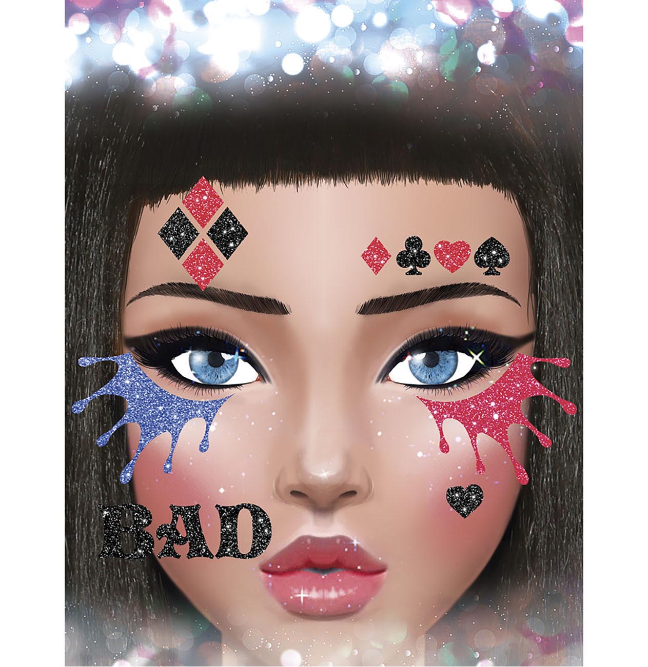 "DANGEROUS" FACE GLITTER, 13x15 CM