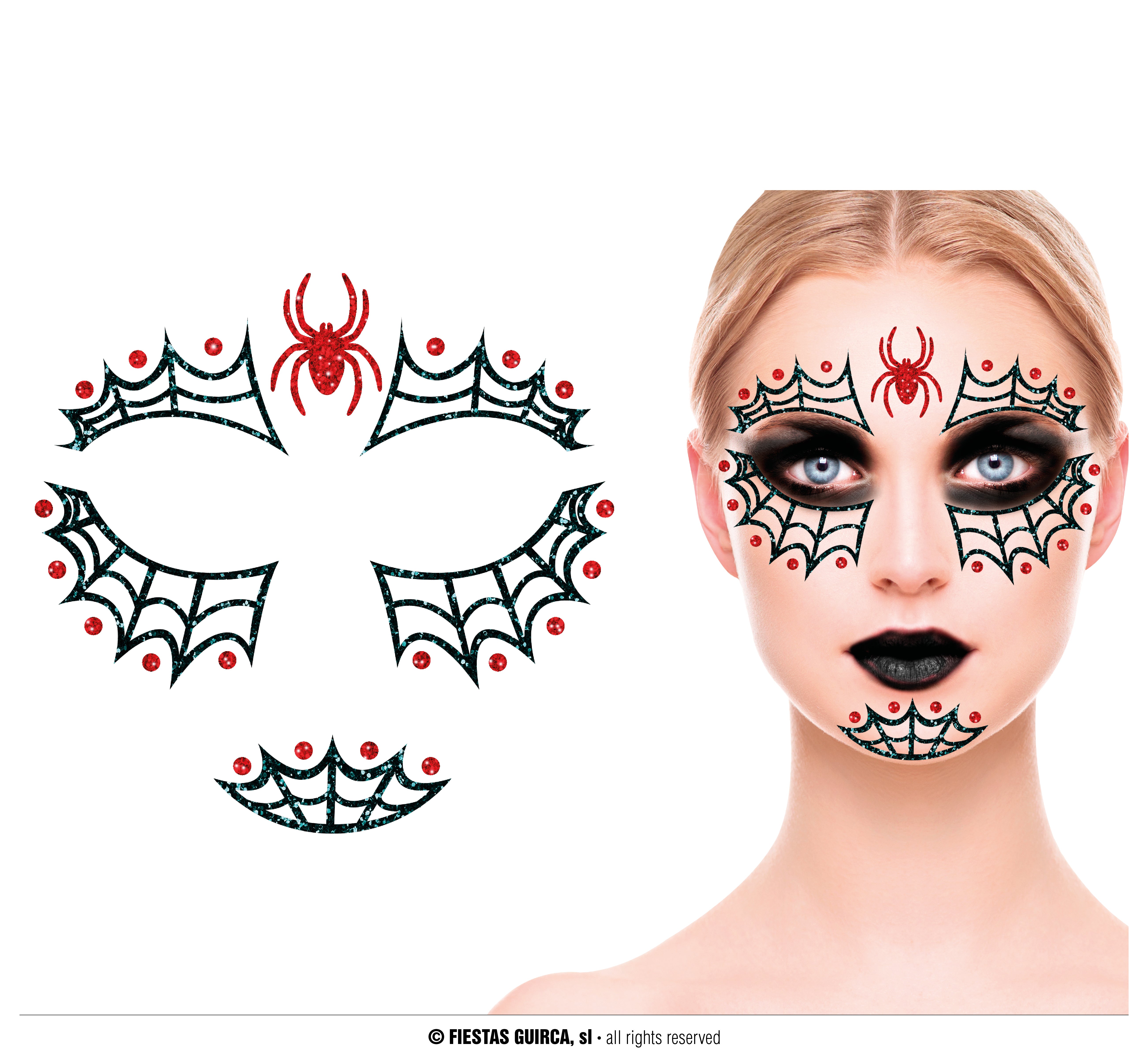 SPIDER FACE GLITTER, 13x15 CM