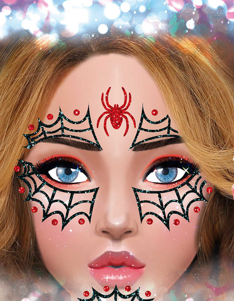 SPIDER FACE GLITTER, 13x15 CM