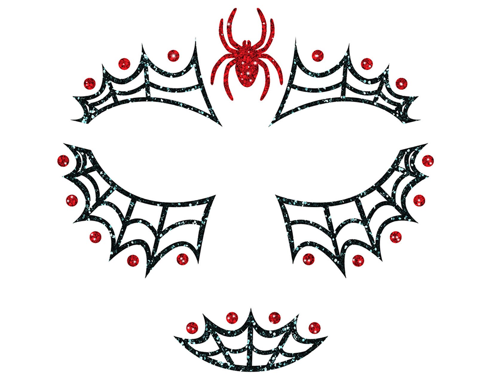 SPIDER FACE GLITTER, 13x15 CM