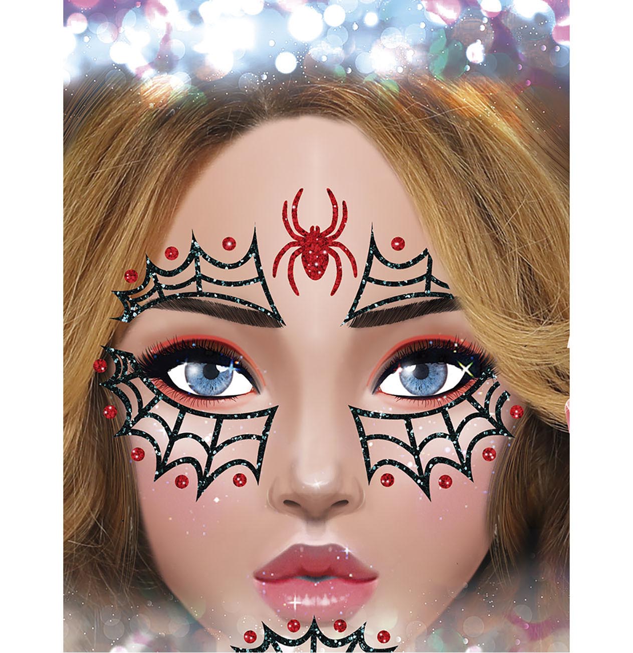 SPIDER FACE GLITTER, 13x15 CM