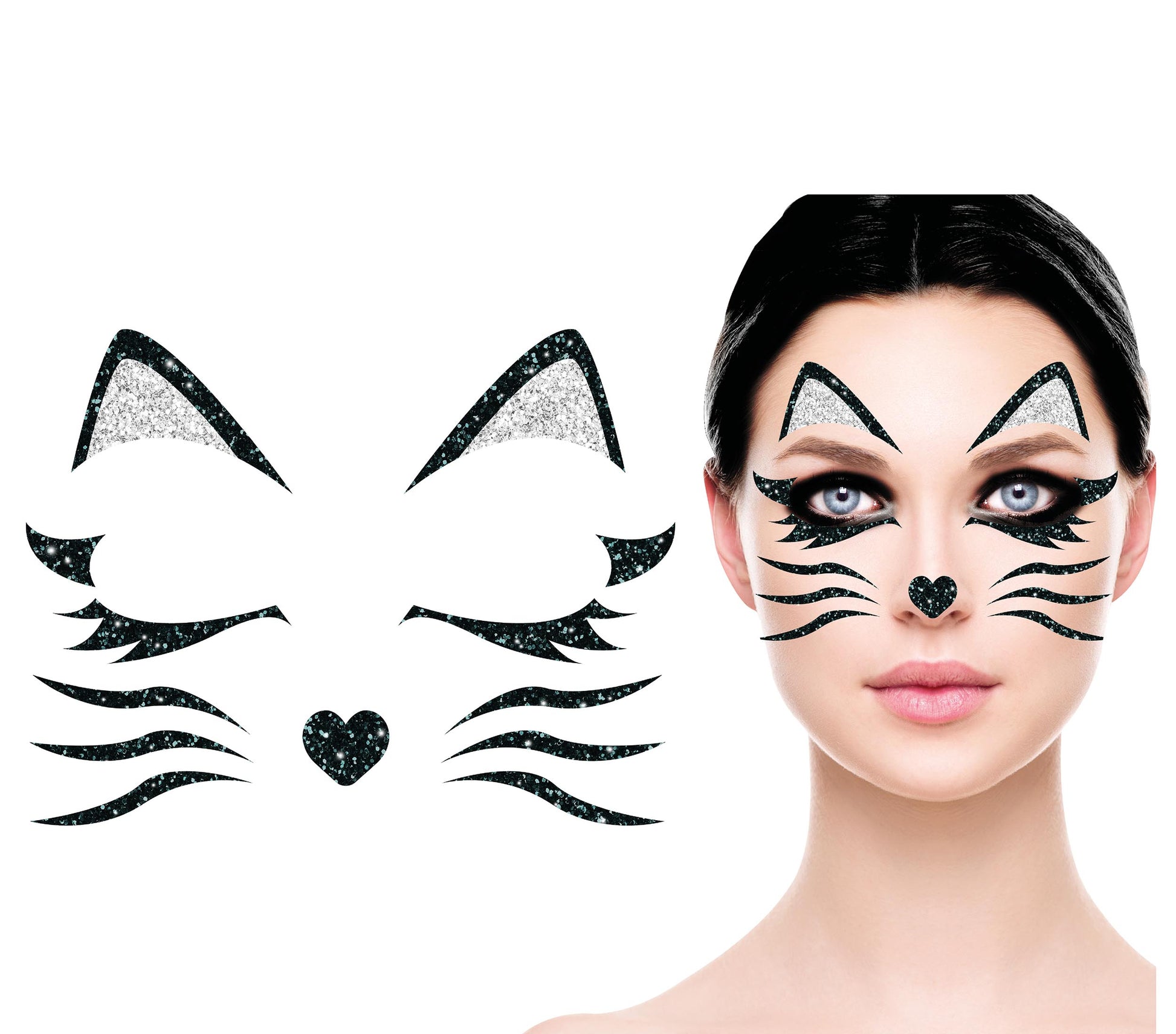 CAT FACE GLITTER, 13x15 CM