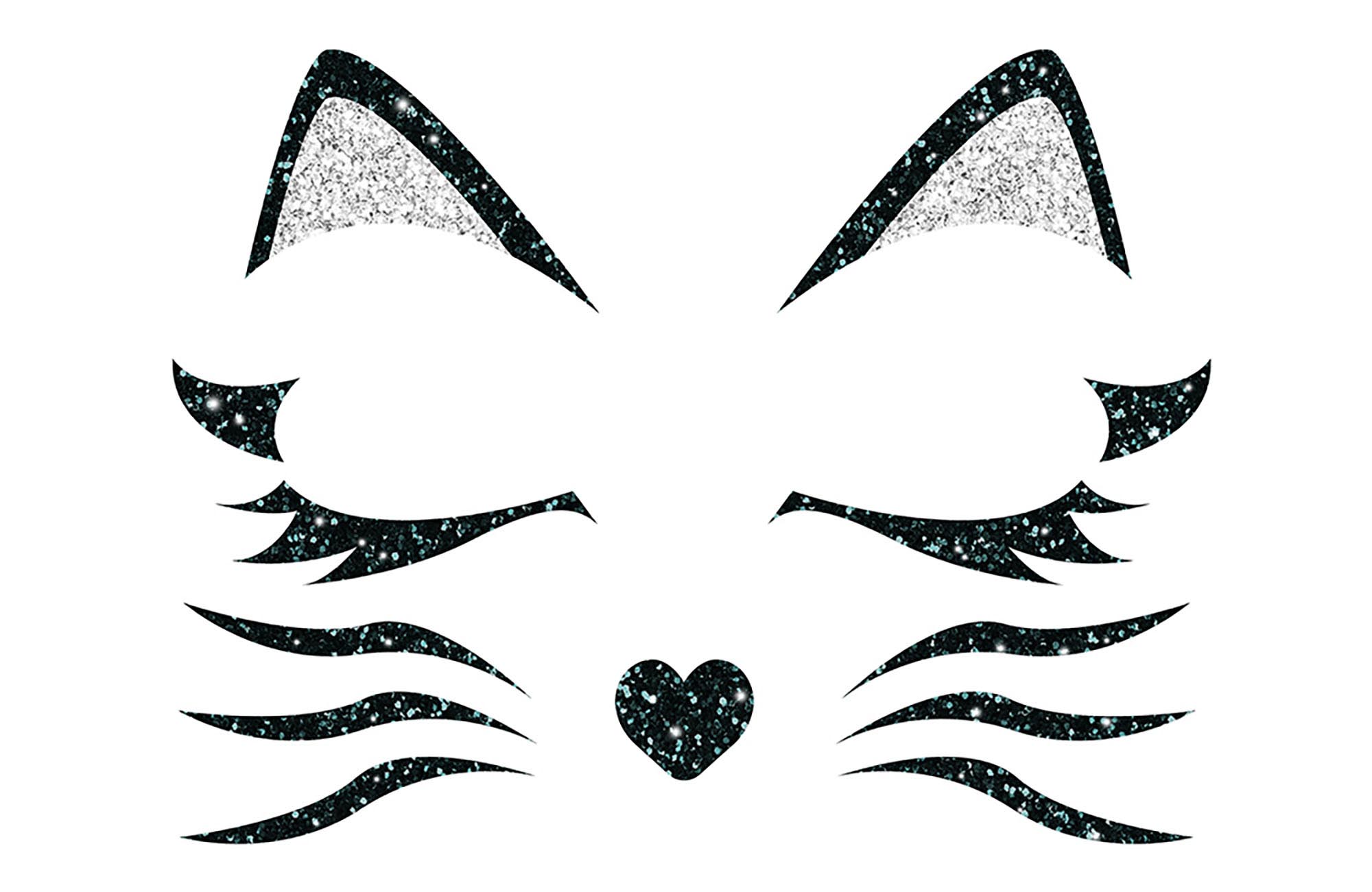 CAT FACE GLITTER, 13x15 CM