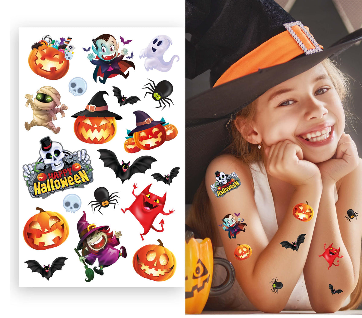 FUN HALLOWEEN TATTOO SHEET