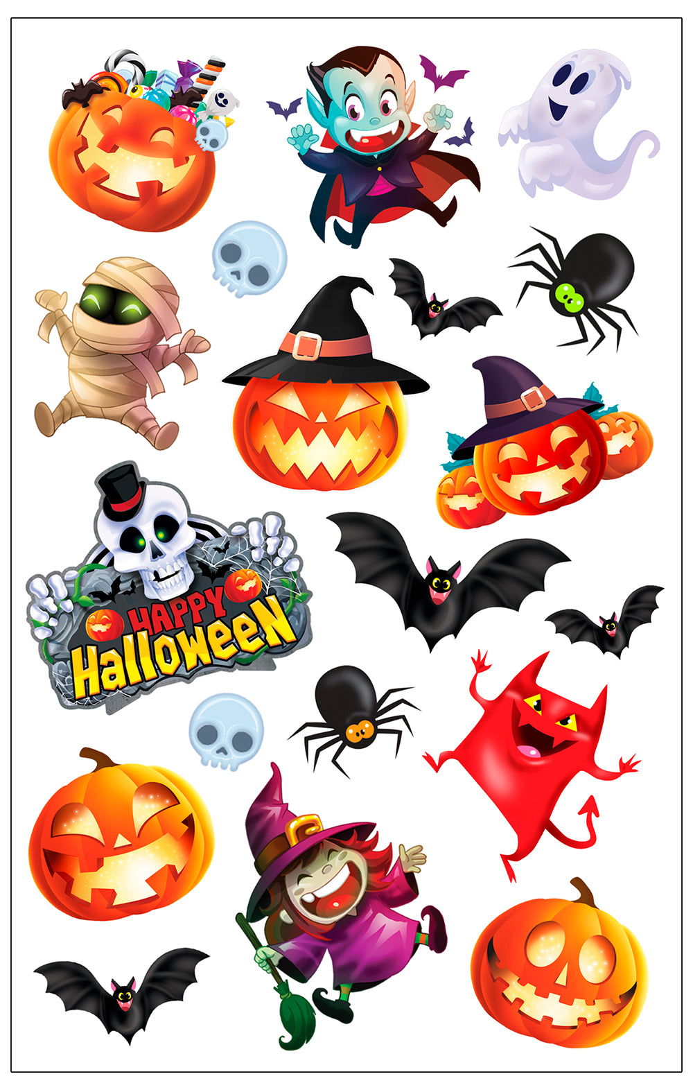FUN HALLOWEEN TATTOO SHEET