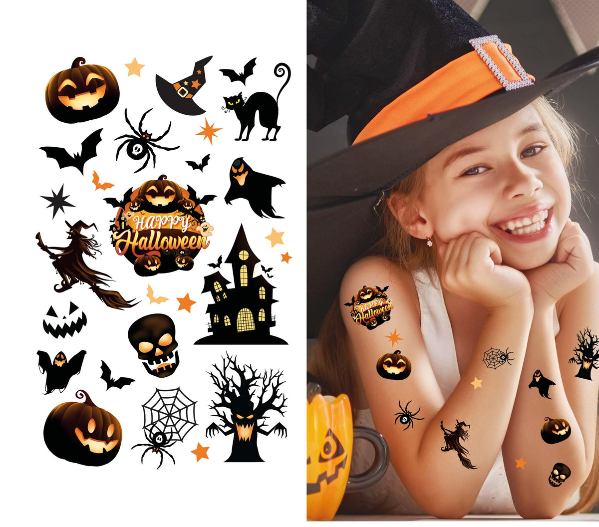 FUN HALLOWEEN TATTOO SHEET
