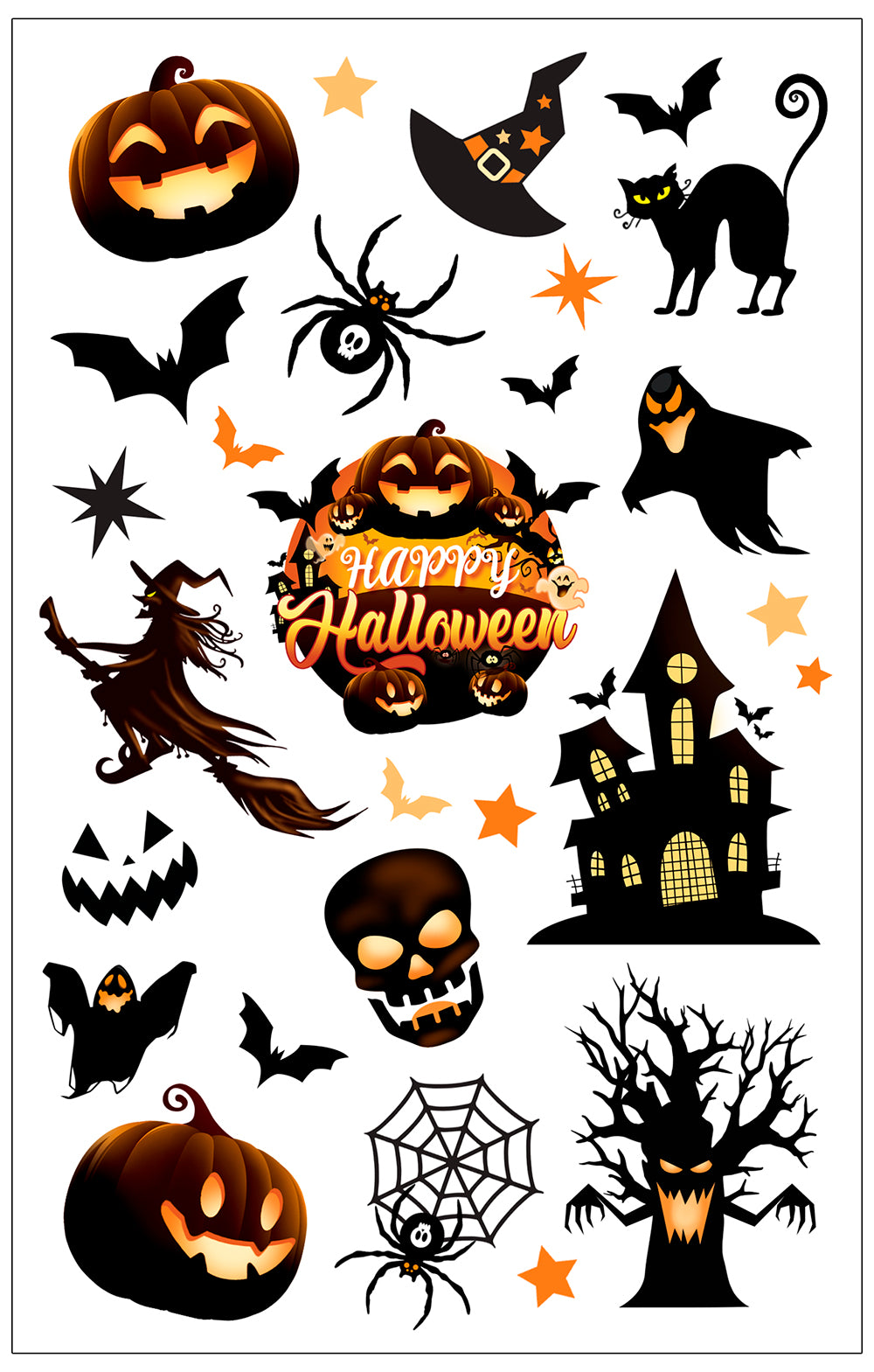 FUN HALLOWEEN TATTOO SHEET
