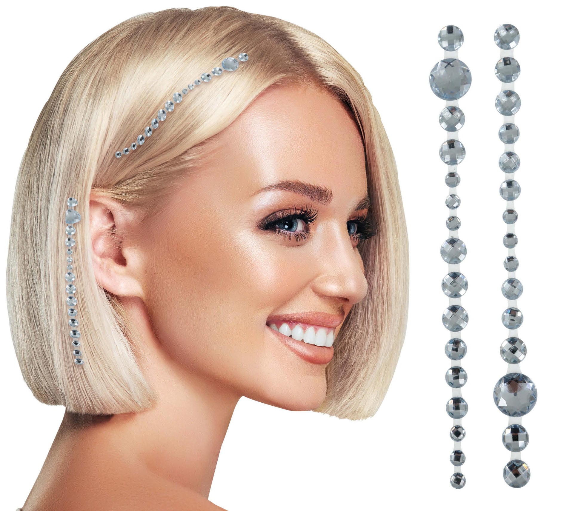SILVER HAIR JEWELS 13X25 CM, ADULTS