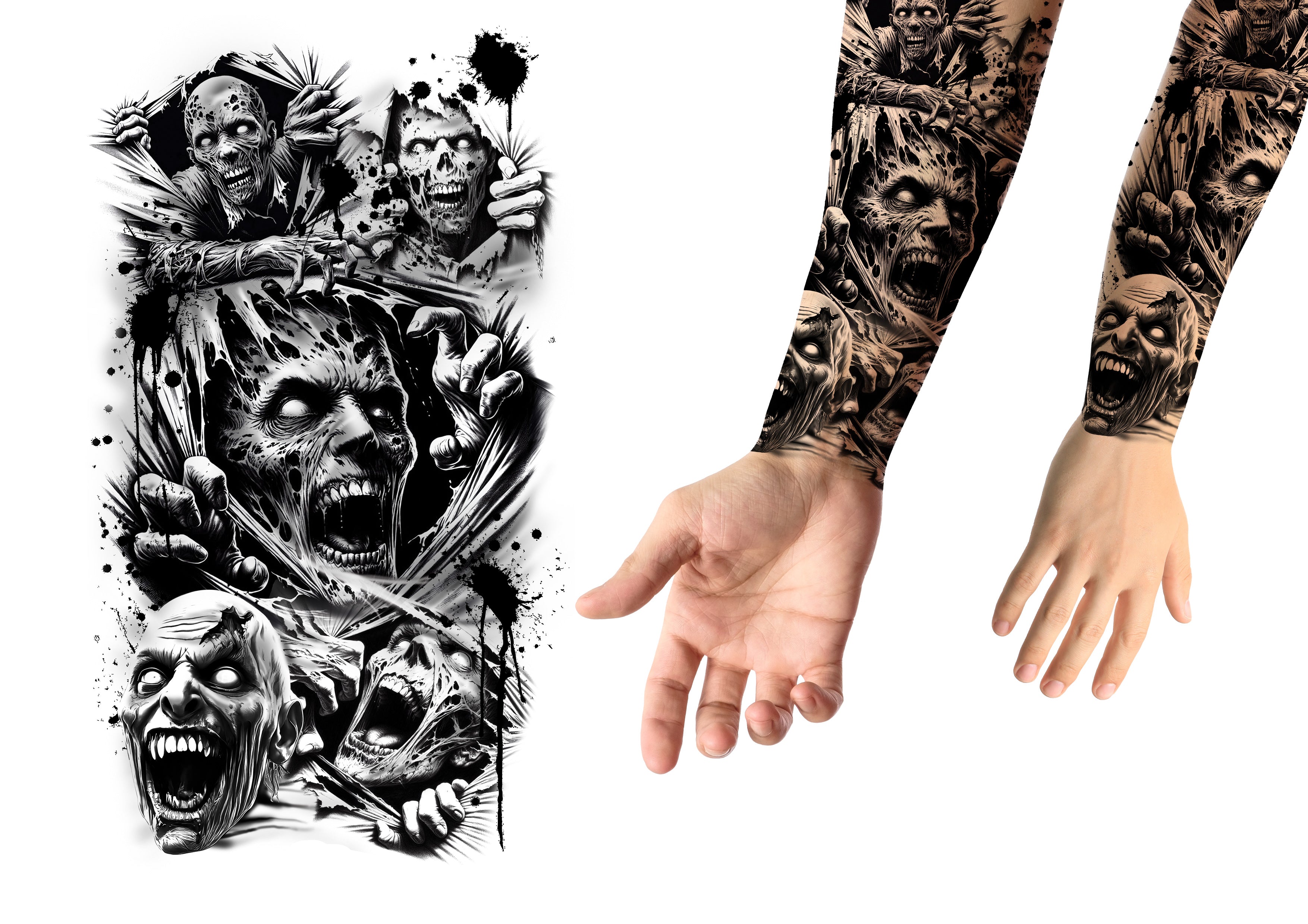 ZOMBIE TATTOO 14X30 CM