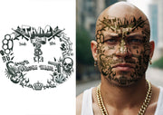 THUG LIFE FACE TATTOO 22X20 CM