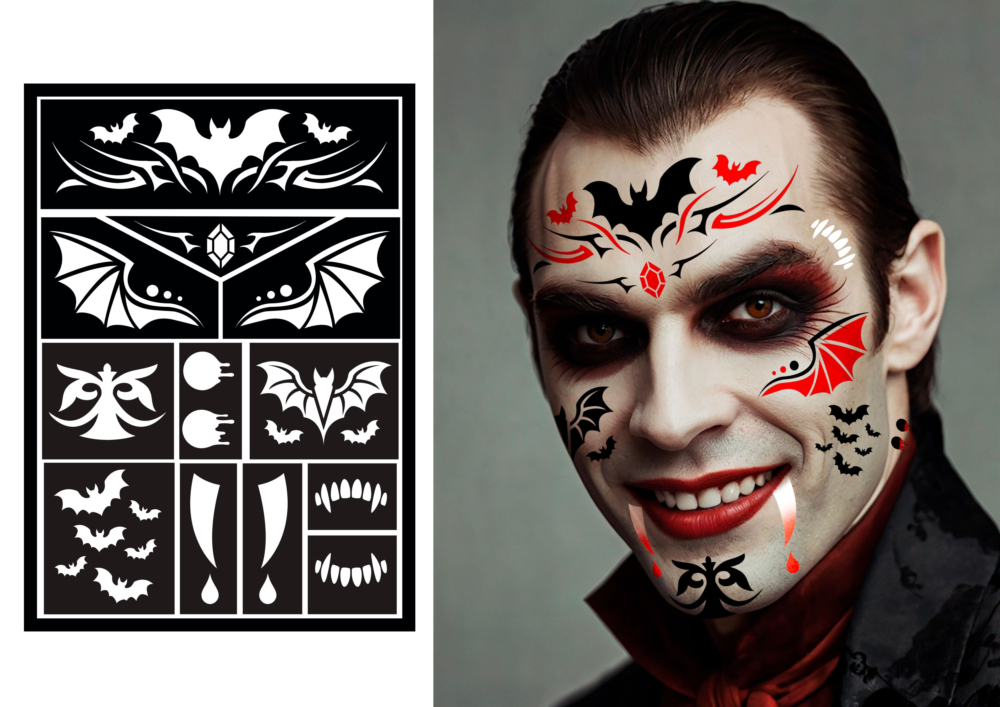 VAMPIRE MAKE UP STENCIL 14X20 CM
