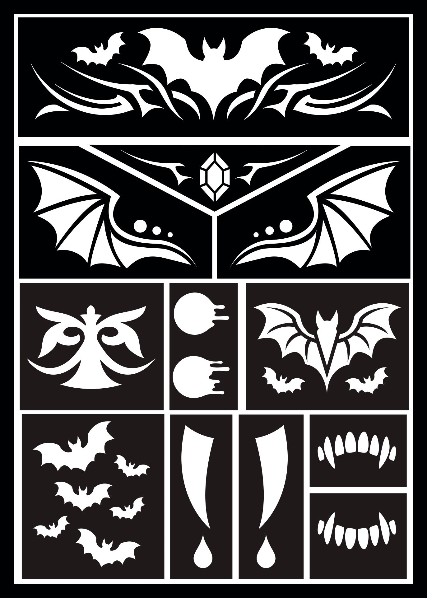 VAMPIRE MAKE UP STENCIL 14X20 CM